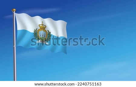 San Marino Flag for Independence Day Background  Vector Illustration