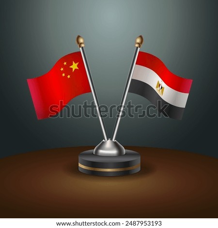 China and EGYPT table flags relation with gradient backgrund