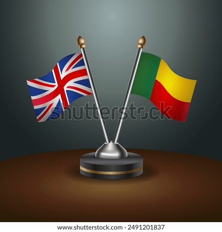 United Kingdom and Benin table flags relation with gradient backgrund