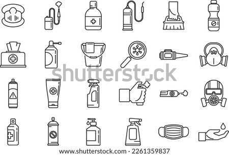 Simple set disinfection cleaning related vector