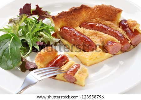 toad in the hole, a traditional english dish