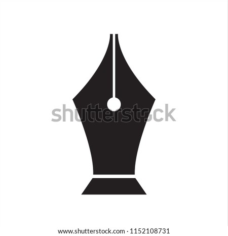 Fountain pen nib icon symbol on white background