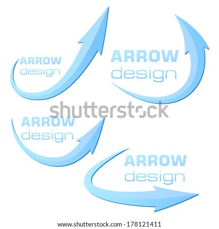 Arrow design template - blue - ready to use. Vector illustration