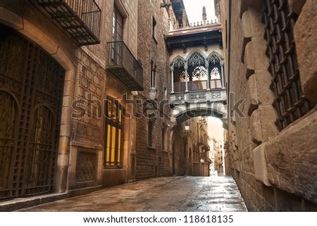 Similar – Image, Stock Photo Barcelona | Old Town 1