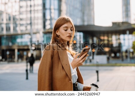 Similar – Image, Stock Photo Traveling woman walking in rocky terrain during hiking