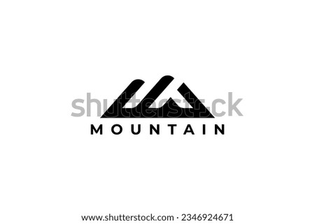 Mountain logo design with abstract M letter combination