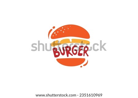 burger logo design vector template, flat modern minimal design illustration.