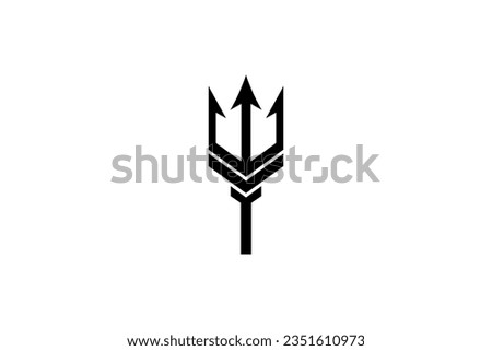 Trident logo vector design simple sign