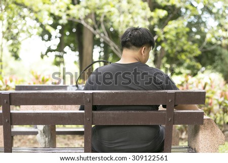 Sitting bench alone on nature light sunny