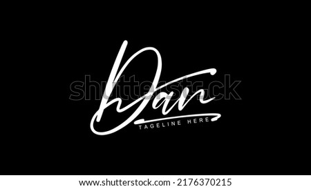 Dan handwritten vector signature logo, Make any creative business stand out with this signature, Are you a photographer, event planner or have a lifestyle blog, This logo design is the right choice.