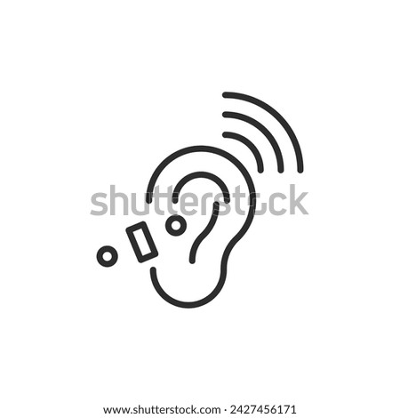 Assistive listening systems icon. Symbol, deafness line icon, outline vector logo illustration, linear pictogram isolated on white.eps