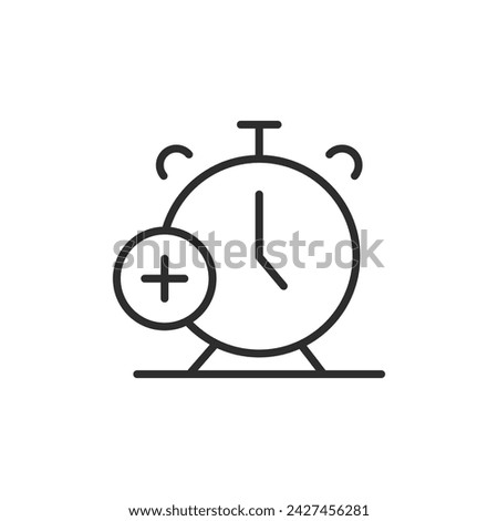Simple Add Alarm icon. The icon can be used for websites, print templates, presentation templates, illustrations, etc.eps