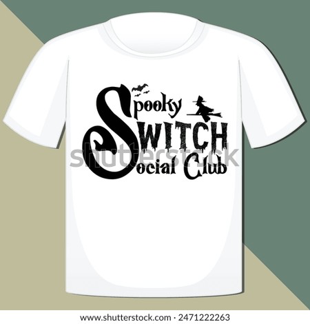 SPOOKY WITCH SOCIAL CLUB  HALLOWEEN T-SHIRT DESIGN,