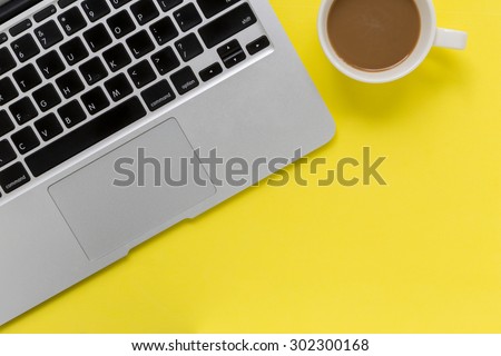 Notebook Computer and Coffee / Notebook Computer and Coffee Background