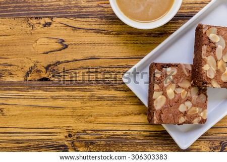 Cake for Coffee Background / Cake Brownie for Coffee / Chocolate Cake for Coffee Background