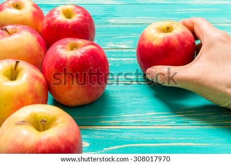 Hand Taking Apple Background / Hand Taking Apple