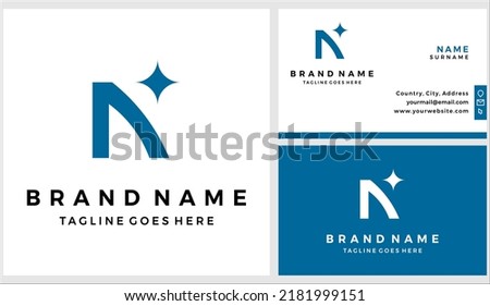 North star logo with business card design