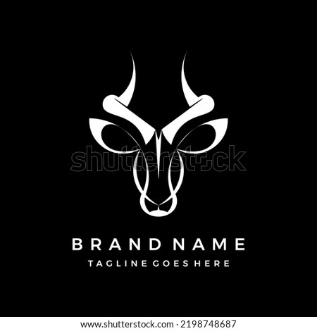 Deer impala logo design vector illustration