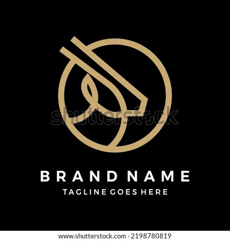 Luxury antelope oryx logo design vector