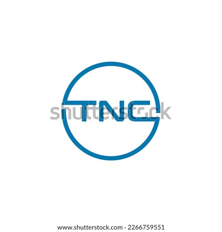 Letters TNC logo, initials TNC vector template