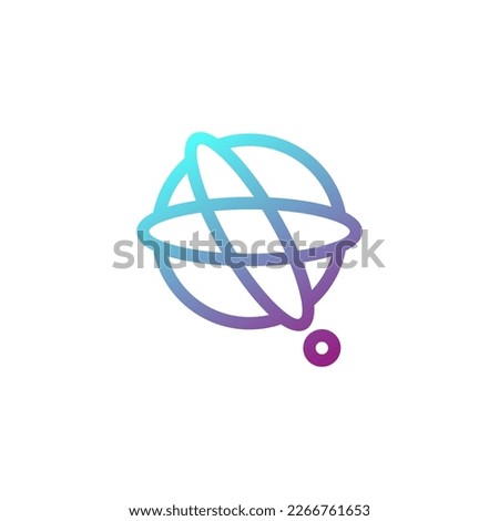 Letter Q planet logo, quantum design vector template