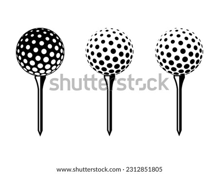 Silhouette golf ball logo design icon vector illustration