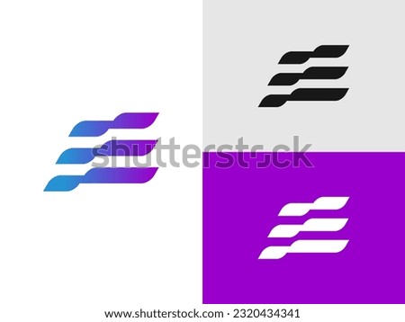 Abstract letter E for business logo icon template 