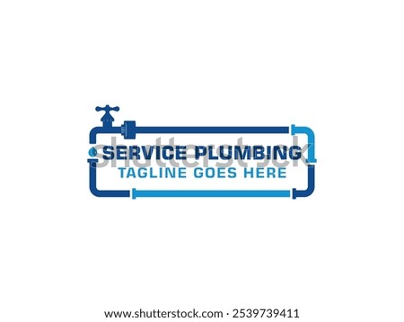 service plumbing pipe logo design vector illustration