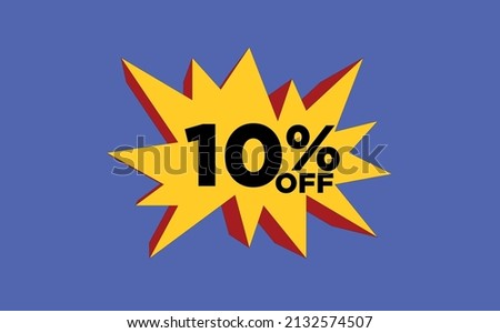 Art 10% off yellow explosion with red promotion 