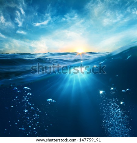 Similar – Image, Stock Photo sunset on water surface