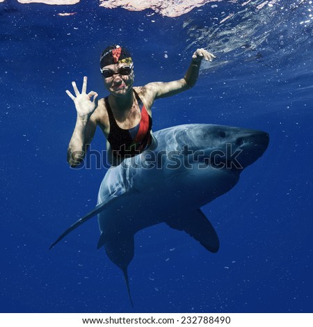 professional female swimmer attacked by Great White Shark