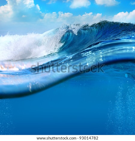 ocean-view seascape landscape breaking surfing ocean wave