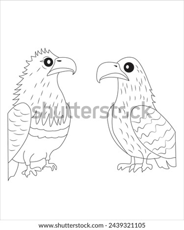 Eagle cooring page coloring page for kids line art vectort art illustration