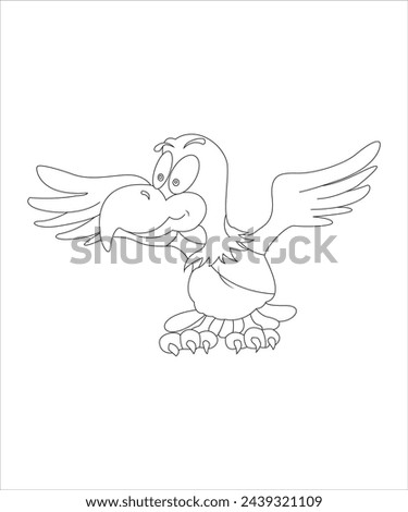 Eagle cooring page coloring page for kids line art vectort art illustration