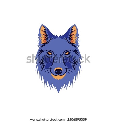 wolf face logo design template