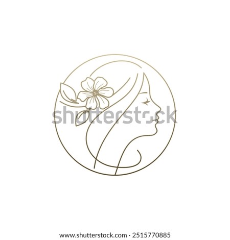 Aesthetics Logo Images. Woman face logo design vector illustration. Woman face suitable for beauty and cosmetic company logos.