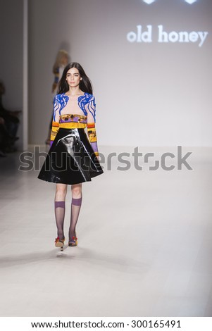 Model Cristina Piccone walks the runway for Japanese Designer Old Honey during Asian Fashion Collection in MB fashion week Fall Winter 2015 at the Lincoln Center in New York City on February 14 2015