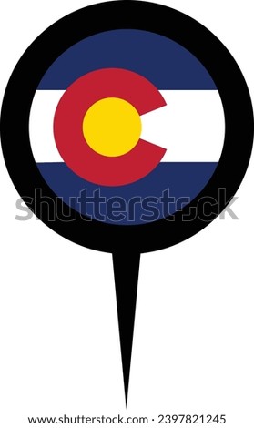 Colorado State Flag Location Pin