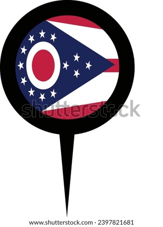 Ohio State Flag Location Pin