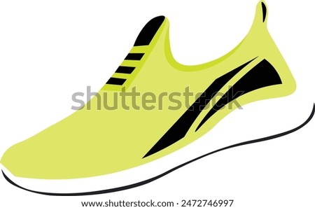 Neon green running shoe vector