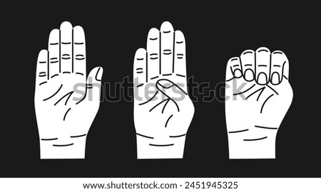 Gesture for help. White hand gesture in case of domestic violence, insecurity. Sign language. The violence at home signal for help. Modern trendy flat style.