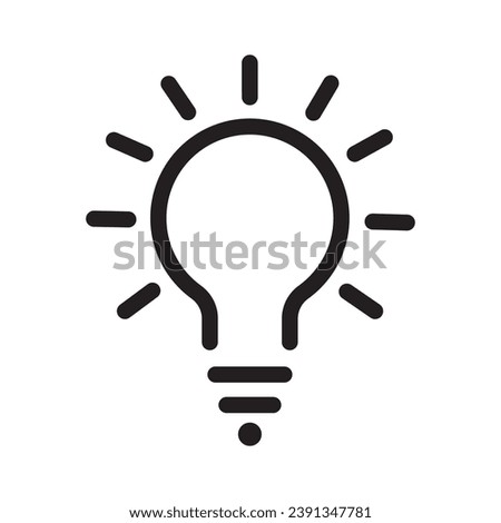 black bulb. flat stroke linear trend simple modern efficiency logotype design element isolated on white. concept of visionary info pictogram or conclusion symbol