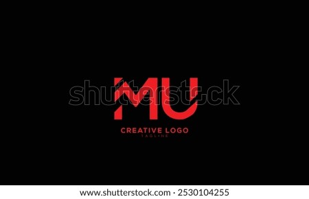 MU Abstract initial monogram letter alphabet logo design