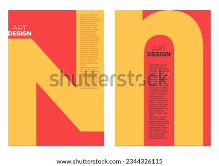 capital n uppercase lowercase letter n combo set poster compertiable with A3 and A4 sizes type typographic poster background graphic design vector with warm colors Stock fotó © 