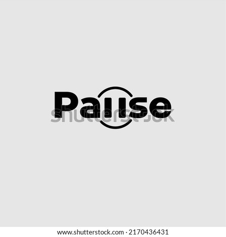 Pause logo with writing and vector icon
