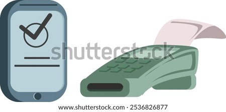 Mobile Payment Confirmation and Receipt Printing Illustration