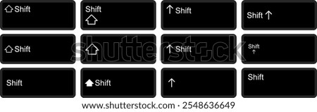 Shift Sign Button Computer Keyboard Key Symbol Set