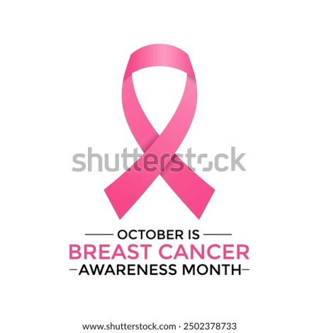 Breast cancer awareness pink ribbon.  Banner template design. During  October, which is Breast Cancer Awareness Month, this ribbon is widely used in campaigns to promote awareness.