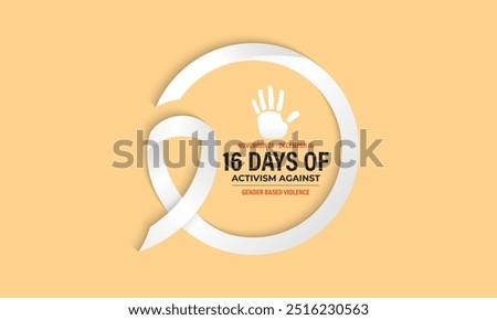 16 Days of Activism are observed to raise awareness of gender-based violence During the month of November 25 through December 10. Banner poster, flyer and background design template. Vector.