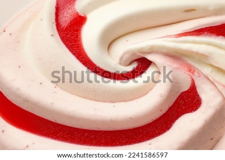 Similar – Image, Stock Photo Close up strawberry ice cream in waffles cone on orange background. Copy space.